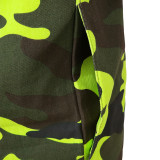 Denim Camouflage Long Trench Coat 625