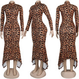 Ruffle Bottom Long Sleeve Maxi Dress 8862