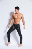 Sexy Faux Leather Cutout Men Pants 6722