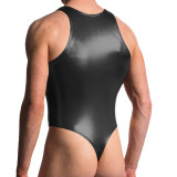 Sexy Men Leather Bodysuit Lingerie 6636