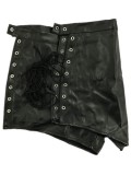 Lace Up Side Vinyl Leather Men Boxers Panty 6624