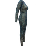 Sexy See Through Mesh Jumpsuit Women 9520