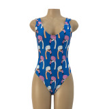 One Piece Backless Flamingo Swimwear SW8014