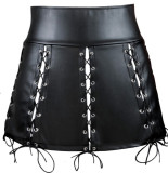S-XXL PU Leather Women Skirt 1075