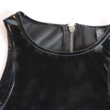 Women PVC Leather Crop Top 1229