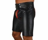 Faux Leather Cutout Men Shorts 926