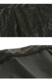 Black Floral Pattern PU Leather Skirt 1329