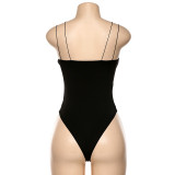 Spaghetti Strap Bodysuit With Snap For Women 1735378