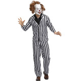 Striped Clown Men Costume 4303