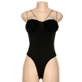 Spaghetti Strap Bodysuit With Snap For Women 1735378