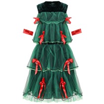 Green Merry Christmas Tree Dress Costume 772