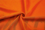 Orange Long Sleeve Mesh Crop Top 1732703