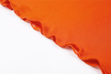 Orange Long Sleeve Mesh Crop Top 1732703