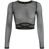 Fishnet Crop Top Shirts For Women NW2864W07/NW3244W09