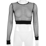 Fishnet Crop Top Shirts For Women NW2864W07/NW3244W09