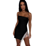 Rhinestone Fringe Mini Dress For Club Party 1735240