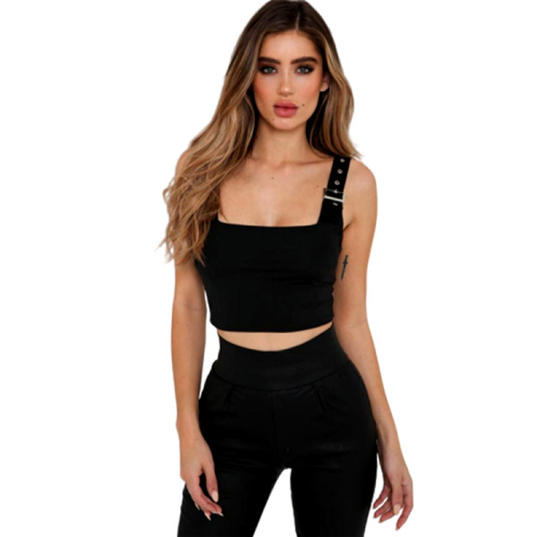Buckle Strap Crop Top