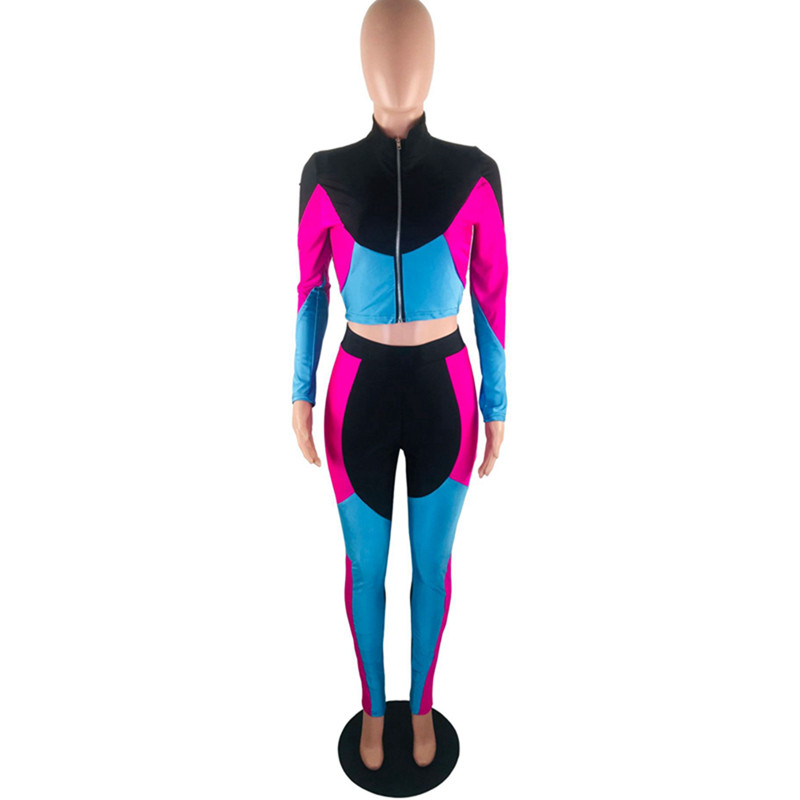 blue cropped tracksuit