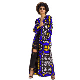 Ankara Kimono Maxi Cardigan With Sashes 7138