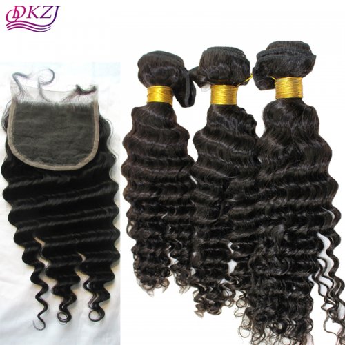 Us 115 8a Malaysian Virgin Hair With Closure Deep Wave Human
