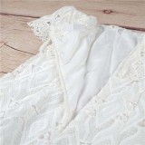 White Retro Off Shoulder Sexy Lace Summer Dress