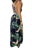 Summer Leaf Print Strappy Maxi Dress 25844