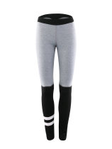 Pantaloni da yoga a contrasto nero e grigio 28073