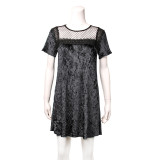 Pleated Chic Dress with Lace Details