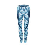 Blue Camou Fitness Yoga Pants