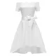 Off Shoulder Lace Upper Short Prom Dress