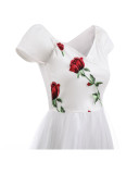 Floral White Sweetheart Occassional Swing Dress