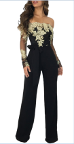Lace Upper Sexy Chic Jumpsuit met off-shoulder