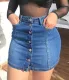 Botton Up Denim Mini Skirt