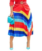 Colorful Pleated Maxi Skirt