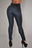 Blue Washing Out High Waist Curvy Jeans