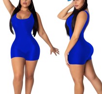 Sports Low Back Sleeveless Tight Rompers