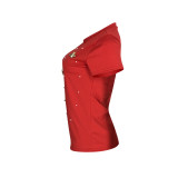 Red Beaded Short Sleeve Shirt