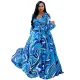 Long Sleeves Colorful Chiffon Maxi Dress