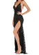 Sexy Sequins High Slit Evening Dress