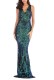 Sequins V-Neck Sleeveless Mermaid Evening Dress