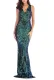 Sequins V-Neck Sleeveless Mermaid Evening Dress