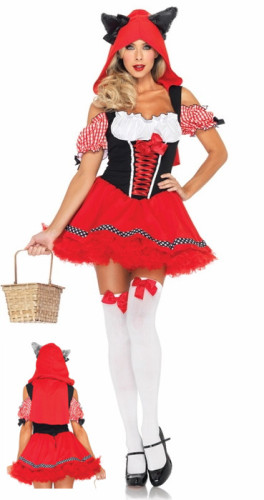 Cosplay Seksi Küçük Kırmızı Başlıklı kız Kostüm