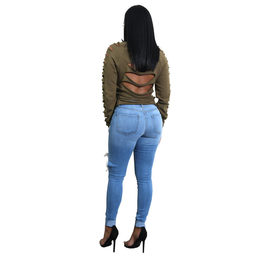 light blue ripped jeans high waisted