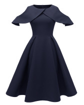 A-Linie plissiertes Vintage-Kleid