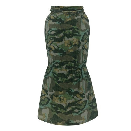 Wholesale Green Camou Halter Mini Dress Global Lover