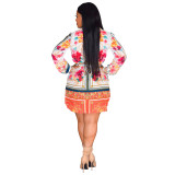 African Print Colorful Long Sleeve Blouse