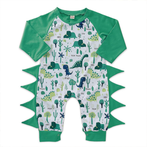 Wholesale Baby Boy White And Green Animal Print Onesie Rompers Global Lover