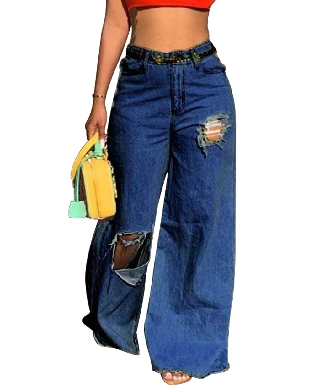 bell bottom ripped jeans