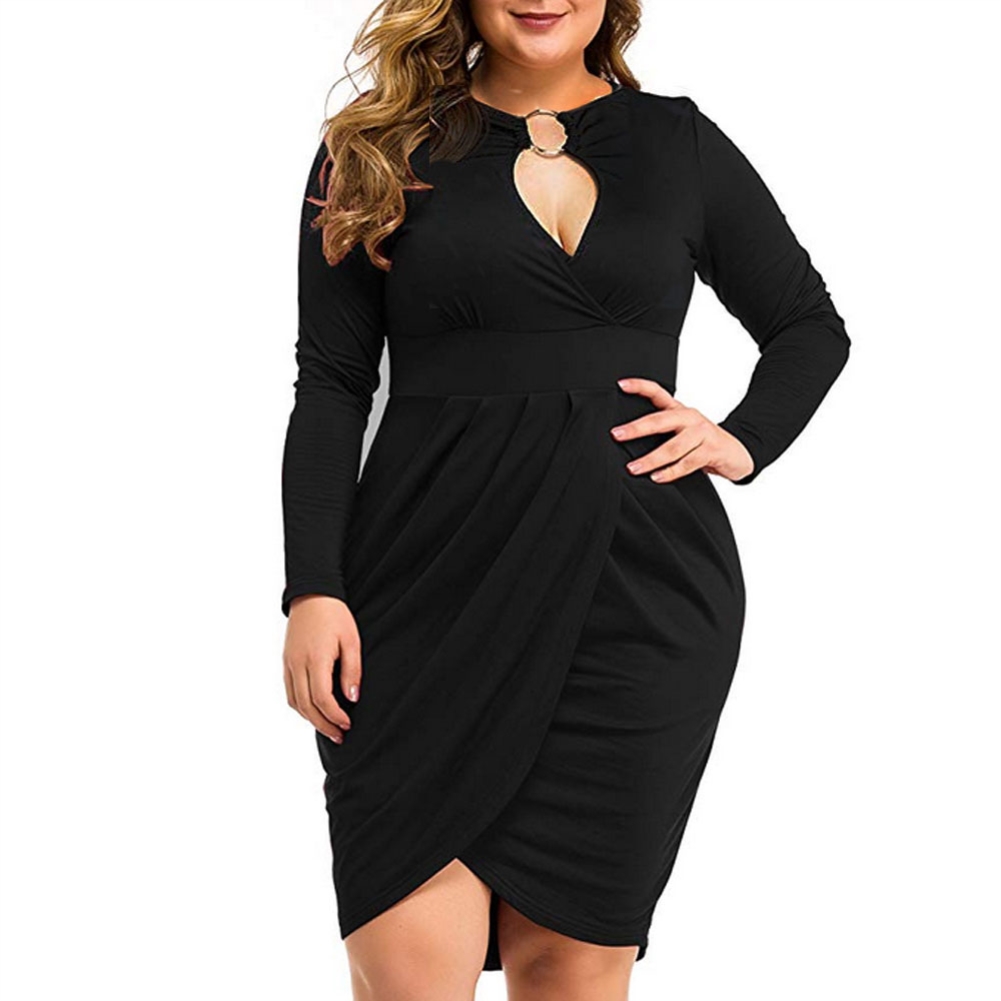 plus size black wrap dress