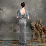 Sequins Fringe V-Neck Mermaid Evening Dress